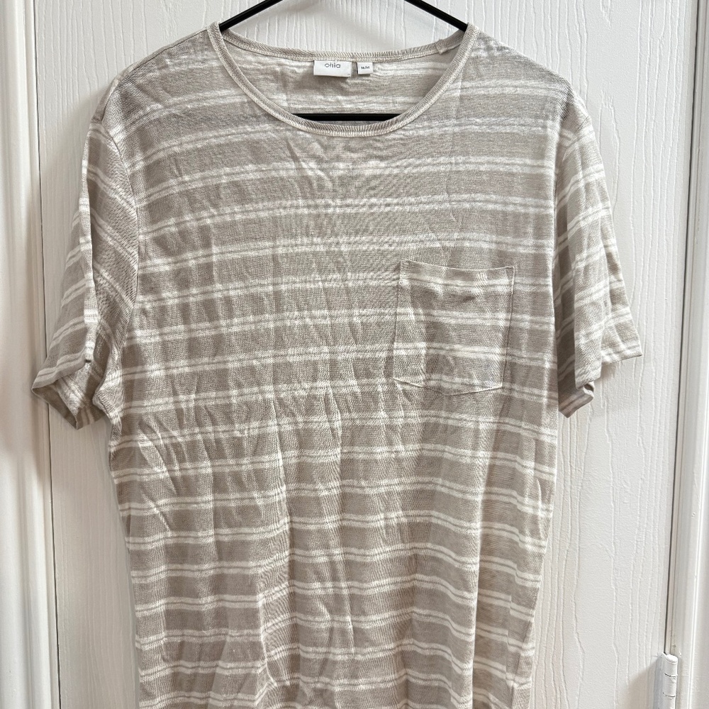 Onia Striped Neutral Tee – Size M